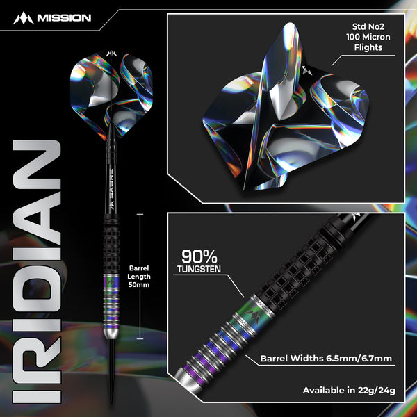 Mission Iridian Darts - 90% Tungsten - 22g & 24g