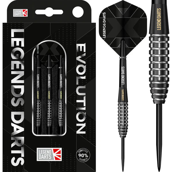 Legends Darts Evolution Series B13 Black Grenade Bomb - 90% Tungsten Steel Tip 22g