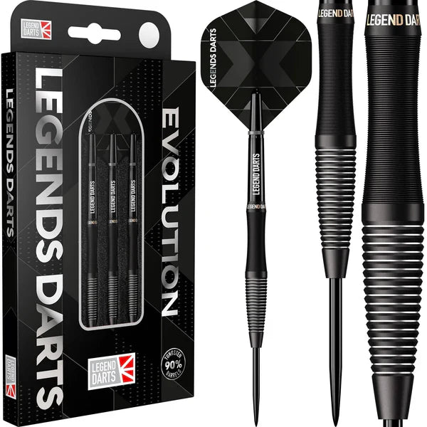 Legends Darts Evolution Series B01 Black Micro Scallop - 90% Tungsten Steel Tip 24g