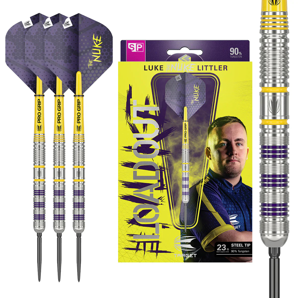 Target Luke Littler Loadout Swiss Point Steel Tip Darts 90% Tungsten - 24g