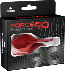 Mission Force 90 Gradient No6 One Piece Flight/Stem system - Red - Short