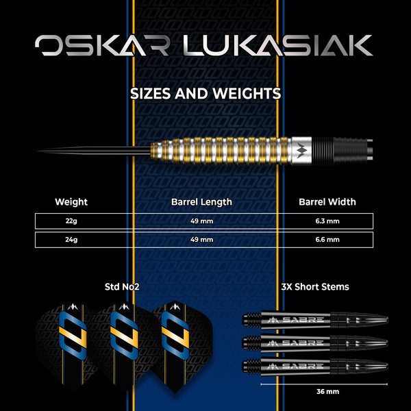 Mission Oskar Lukasiak Darts - 95% Tungsten - 22g & 24g