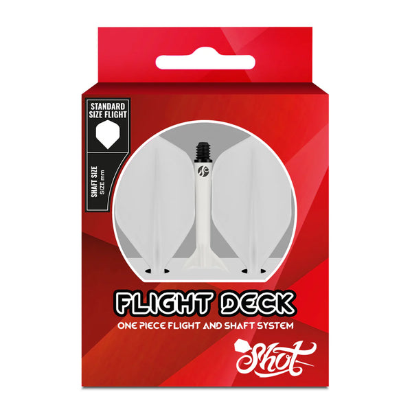 Shot Flight Deck - One Piece Flight & Shaft System - White