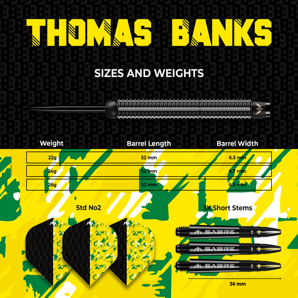 Mission Thomas Banks Darts - 90% Tungsten - 22g, 24g & 26g