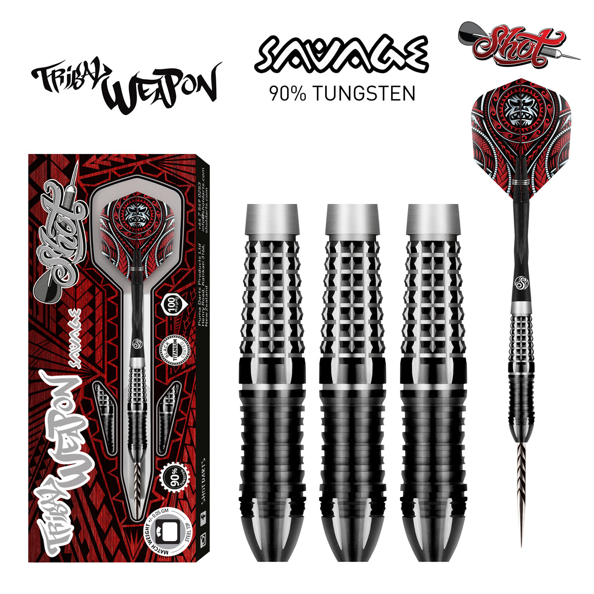 Shot Darts - Tribal Weapon Savage - 90% Tungsten - 22g