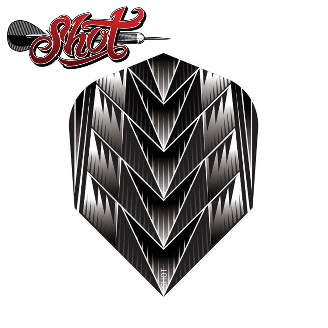 Shot flights - 100 micron - Standard No6 shape - Tribal Weapon Black