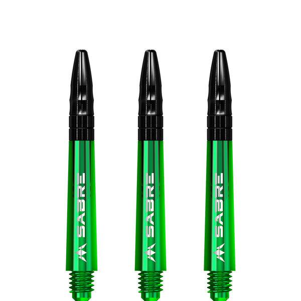 Mission Green Sabre Shafts - Aluminium Black Tops