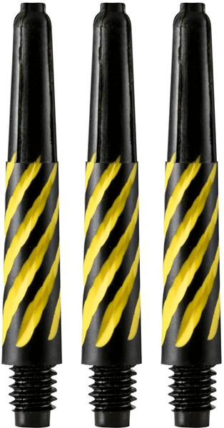 Designa Nylon Stems - Black/Yellow Spiroline Shafts